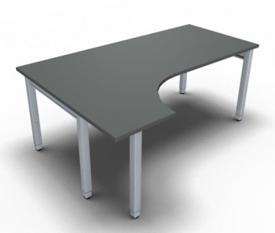EDV-Schreibtisch ONE 180 cm links Onyxgrau